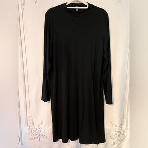 Eileen Fisher Crewneck Stretch Knit Caftan Black Medium